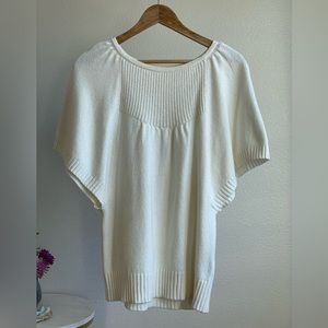 Anthropologie Cream Short Sleeved Sweater, Women’s size Medium